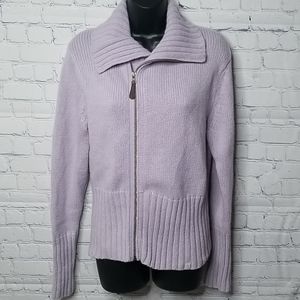 Eastern Mountain Sport lambswool side zip cardigan sweater Size Large